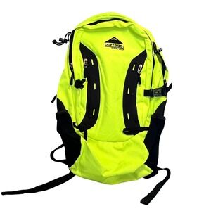 NWT Portage Travel Gear Sport Backpack Neon Yellow High Vis Laptop Hiking Safety